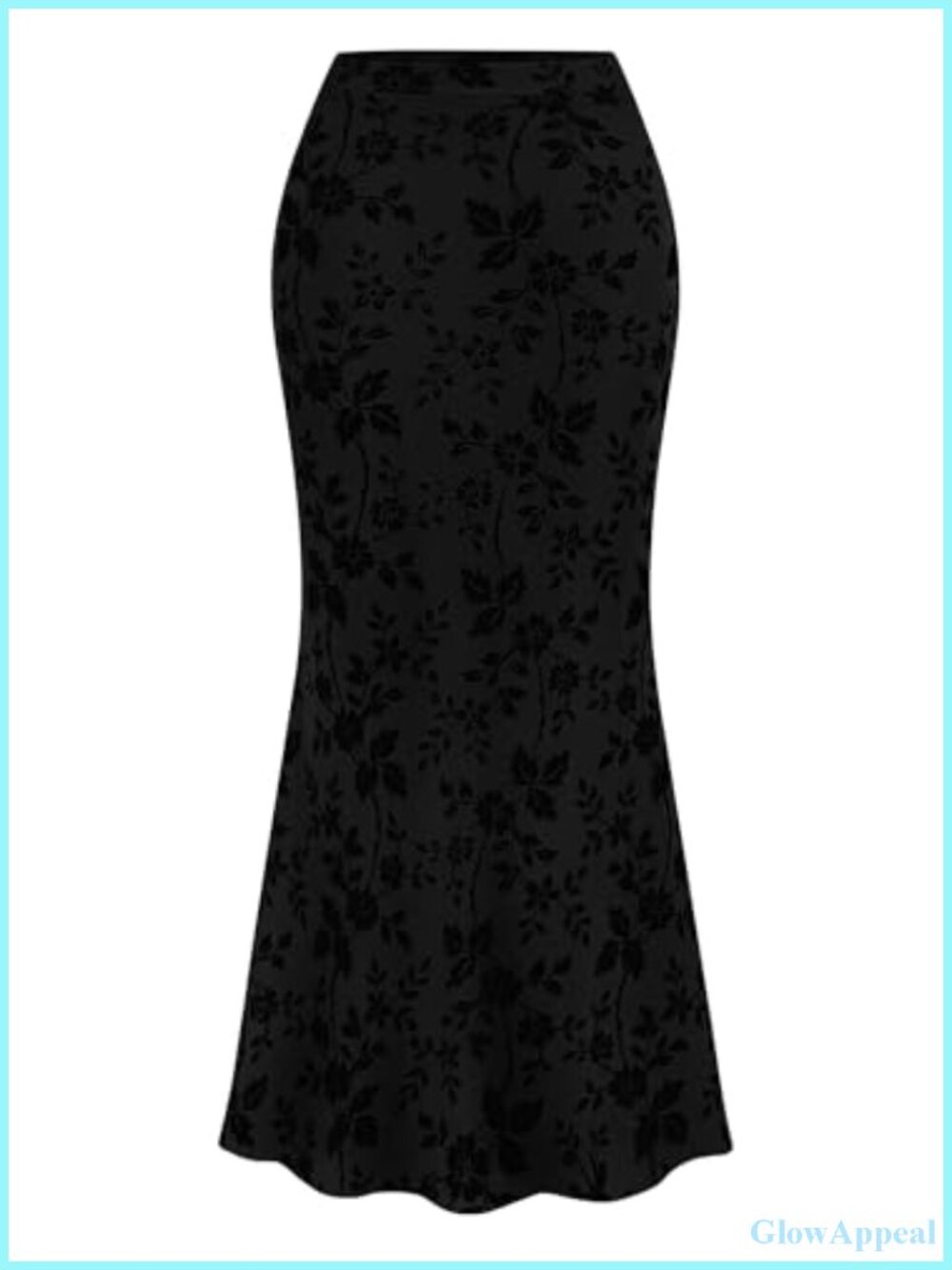Women's Floral Mesh Maxi Skirt with Mermaid Hem and High Waist